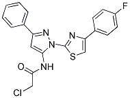 2-CHLORO-N-{1-[4-(4-FLUOROPHENYL)-1,3-THIAZOL-2-YL]-3-PHENYL-1H-PYRAZOL-5-YL}ACETAMIDE 结构式