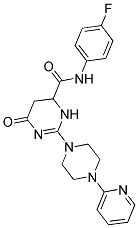 N-(4-Fluorophenyl)-6-oxo-2-(4-pyridin-2-ylpiperazin-1-yl)-3,4,5,6-tetrahydropyrimidine-4-carboxamide 结构式