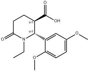 (2R,3R)-2-(2,5-DIMETHOXYPHENYL)-1-ETHYL-6-OXOPIPERIDINE-3-CARBOXYLIC ACID 结构式