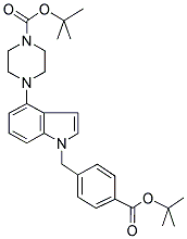 4-[1-(4-TERT-BUTOXYCARBONYL-BENZYL)-1H-INDOL-4-YL]-PIPERAZINE-1-CARBOXYLIC ACID TERT-BUTYL ESTER 结构式