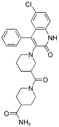 1-{[1-(6-CHLORO-2-OXO-4-PHENYL-1,2-DIHYDRO-3-QUINOLINYL)-3-PIPERIDINYL]CARBONYL}-4-PIPERIDINECARBOXAMIDE 结构式