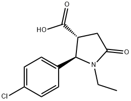 (2R,3R)-2-(4-氯苯基)-1-乙基-5-氧代吡咯烷-3-羧酸 结构式