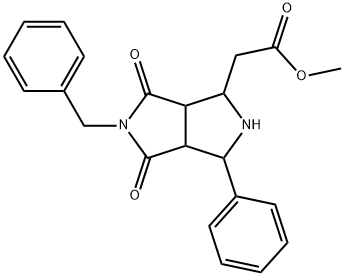 2-(5-苄基-4,6-二氧代-3-苯基八氢吡咯烷酮并[3,4-C]吡咯烷酮-1-基)乙酸甲酯 结构式