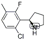 (2R)-2-(6-CHLORO-2-FLUORO-3-METHYLPHENYL)PYRROLIDINE 结构式