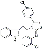 N-(2-CHLOROPHENYL)-N-[(2E)-4-(4-CHLOROPHENYL)-3-[2-(1H-INDOL-3-YL)ETHYL]-1,3-THIAZOL-2(3H)-YLIDENE]AMINE 结构式