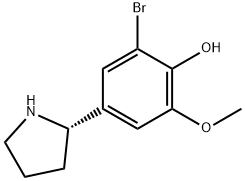 4-((2S)吡咯烷-2-基)-2-溴-6-甲氧基苯酚 结构式