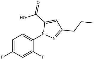 1-(2,4-DIFLUOROPHENYL)-3-PROPYL-1H-PYRAZOLE-5-CARBOXYLIC ACID 结构式