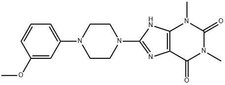 8-[4-(3-METHOXYPHENYL)PIPERAZIN-1-YL]-1,3-DIMETHYL-3,7-DIHYDRO-1H-PURINE-2,6-DIONE 结构式