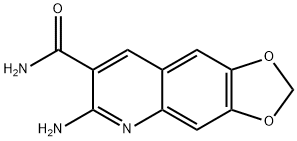 6-氨基-[1,3]1,3-二氧杂环戊基[4,5-G]喹啉-7-甲酰胺 结构式