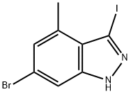 6-溴-3-碘-4-甲基-1H-吲唑 结构式