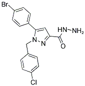 1-(4-CHLOROBENZYL)-5-(4-BROMOPHENYL)-1H-PYRAZOLE-3-CARBOHYDRAZIDE 结构式