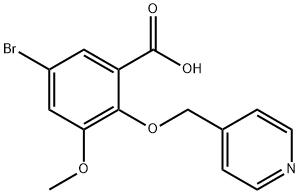 5-溴-3-甲氧基-2-(吡啶-4-基甲氧基)苯甲酸 结构式