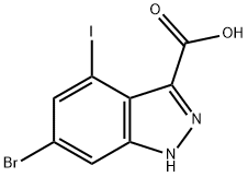 6-BROMO-4-IODO-3-(1H)INDAZOLE CARBOXYLIC ACID 结构式