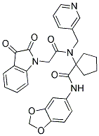 N-(BENZO[D][1,3]DIOXOL-5-YL)-1-(2-(2,3-DIOXOINDOLIN-1-YL)-N-(PYRIDIN-3-YLMETHYL)ACETAMIDO)CYCLOPENTANECARBOXAMIDE 结构式