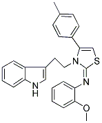 N-[(2E)-3-[2-(1H-INDOL-3-YL)ETHYL]-4-(4-METHYLPHENYL)-1,3-THIAZOL-2(3H)-YLIDENE]-N-(2-METHOXYPHENYL)AMINE 结构式