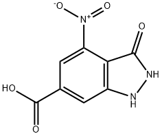 3-HYDROXY-4-NITRO-6-(1H)INDAZOLE CARBOXYLIC ACID 结构式