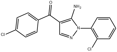 (5-AMINO-1-(2-CHLOROPHENYL)-1H-PYRAZOL-4-YL)(4-CHLOROPHENYL)METHANONE 结构式