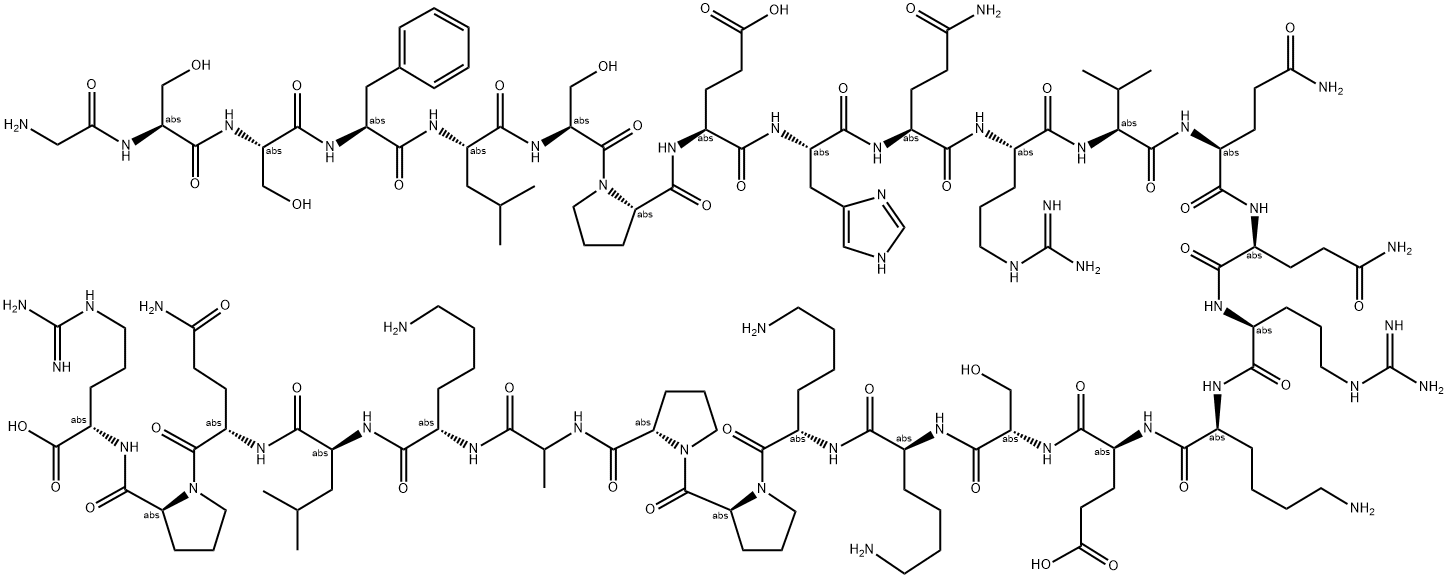 DES-N-OCTANOYL-[SER3]-GHRELIN (HUMAN) 结构式