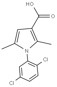 1-(2,5-DICHLOROPHENYL)-2,5-DIMETHYL-1H-PYRROLE-3-CARBOXYLIC ACID 结构式