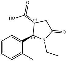 (2R,3R)-1-ETHYL-2-(2-METHYLPHENYL)-5-OXO-3-PYRROLIDINECARBOXYLIC ACID 结构式