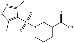 1-[(二甲基-1,2-噁唑-4-基)磺酰基]哌啶-3-羧酸 结构式