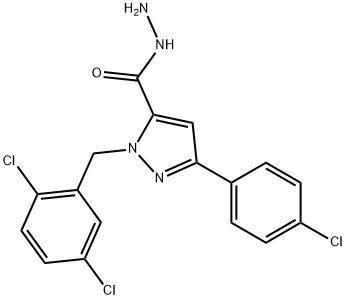 1-(2,5-DICHLOROBENZYL)-3-(4-CHLOROPHENYL)-1H-PYRAZOLE-5-CARBOHYDRAZIDE 结构式