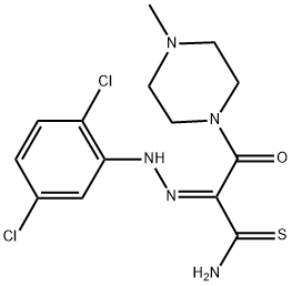 (2E)-2-[(2,5-DICHLOROPHENYL)HYDRAZONO]-3-(4-METHYLPIPERAZIN-1-YL)-3-OXOPROPANETHIOAMIDE 结构式