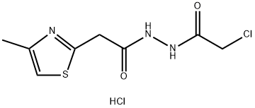 2-氯-N'-[(4-甲基-1,3-噻唑-2-基)乙酰基]乙酰肼盐酸盐 结构式