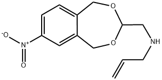 ALLYL-(2-NITRO-5,9-DIHYDRO-6,8-DIOXA-BENZOCYCLOHEPTEN-7-YLMETHYL)-AMINE 结构式