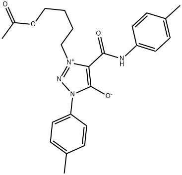 1-[4-(ACETYLOXY)BUTYL]-3-(4-METHYLPHENYL)-5-(4-TOLUIDINOCARBONYL)-3H-1,2,3-TRIAZOL-1-IUM-4-OLATE 结构式