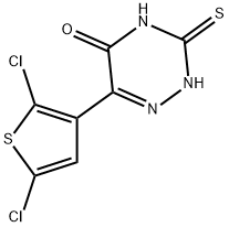 6-(2,5-DICHLOROTHIEN-3-YL)-3-THIOXO-3,4-DIHYDRO-1,2,4-TRIAZIN-5(2H)-ONE 结构式