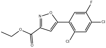 Ethyl 5-(2,4-dichloro-5-fluorophenyl)isoxazole-3-carboxylate 结构式