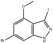 6-BROMO-4-METHOXY-3-IODO (1H)INDAZOLE 结构式