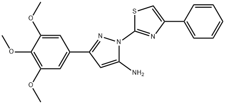 1-(4-PHENYL-1,3-THIAZOL-2-YL)-3-(3,4,5-TRIMETHOXYPHENYL)-1H-PYRAZOL-5-AMINE 结构式