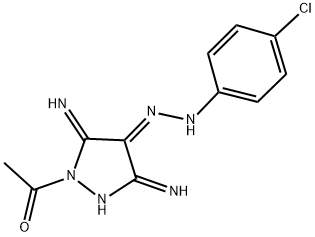 (4E)-1-ACETYL-3,5-DIIMINOPYRAZOLIDIN-4-ONE (4-CHLOROPHENYL)HYDRAZONE 结构式