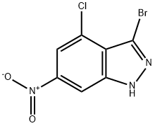 3-BROMO-4-CHLORO-6-NITRO (1H)INDAZOLE 结构式