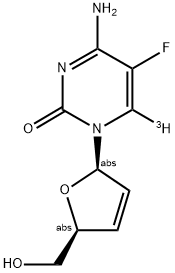 2',3'-DIDEHYDRO-2',3'-DIDEOXY-5-FLUORO-BETA-D-CYTIDINE, [6-3H]- 结构式