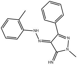 (4E)-5-IMINO-1-METHYL-3-PHENYL-1,5-DIHYDRO-4H-PYRAZOL-4-ONE (2-METHYLPHENYL)HYDRAZONE 结构式