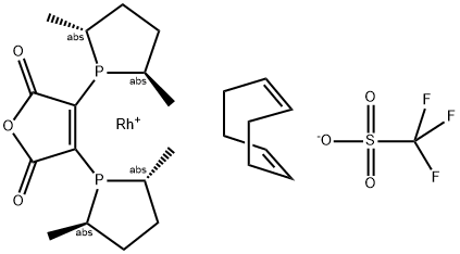 (-)-2,3-Bis[(2R,5R)-2,5-dimethylphospholanyl]maleic anhydride(1,5-cyclooctadiene)rhodium (I) trifluoromethanesulfonate 结构式