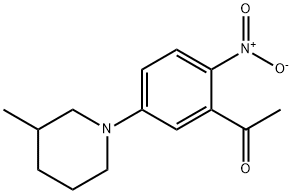 1-[5-(3-METHYLPIPERIDINO)-2-NITROPHENYL]-1-ETHANONE 结构式