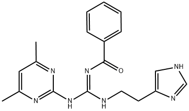 N-((1E)-[(4,6-DIMETHYLPYRIMIDIN-2-YL)AMINO]{[2-(1H-IMIDAZOL-4-YL)ETHYL]AMINO}METHYLENE)BENZAMIDE 结构式