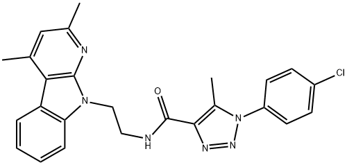 1-(4-CHLOROPHENYL)-N-[2-(2,4-DIMETHYL-9H-PYRIDO[2,3-B]INDOL-9-YL)ETHYL]-5-METHYL-1H-1,2,3-TRIAZOLE-4-CARBOXAMIDE 结构式