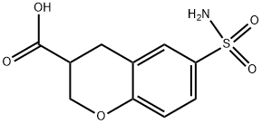 6-(AMINOSULFONYL)CHROMANE-3-CARBOXYLIC ACID 结构式