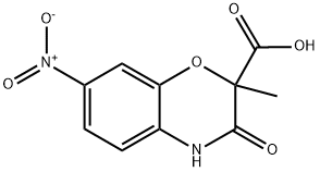 2-METHYL-7-NITRO-3-OXO-3,4-DIHYDRO-2H-1,4-BENZOXAZINE-2-CARBOXYLIC ACID 结构式