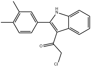 2-CHLORO-1-[2-(3,4-DIMETHYLPHENYL)-1H-INDOL-3-YL]ETHANONE 结构式