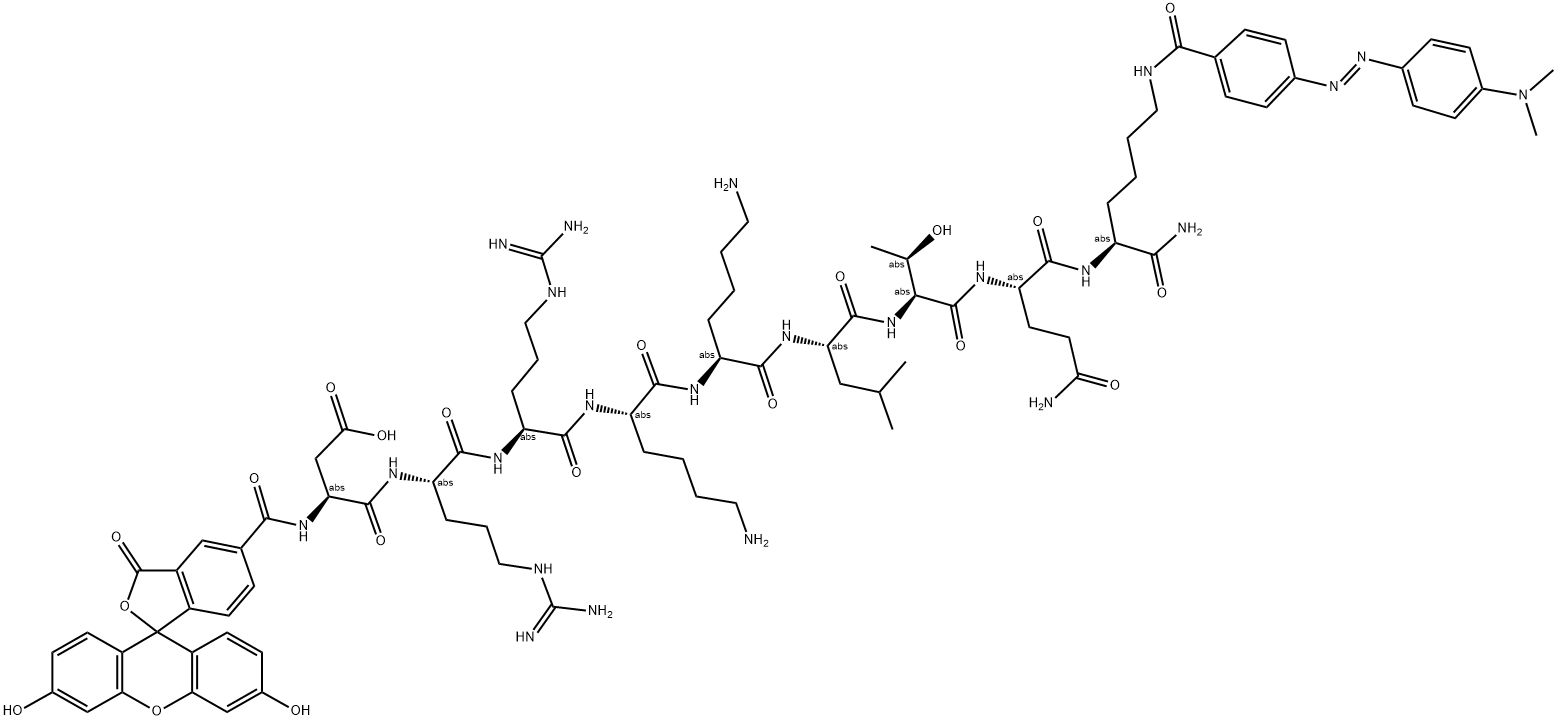 5-FAM-DRRKKLTQ(K-DABCYL)-AMIDE 结构式