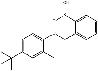 2-[(4′-叔丁基-2′-甲基苯氧基)甲基]苯硼酸 结构式