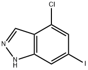 4-氯-6-碘-1H-吲唑 结构式