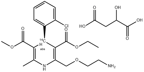 (R)-AMLODIPINE, MALIC ACID SALT, [DIHYDROPYRIDINE-4-14C]- 结构式