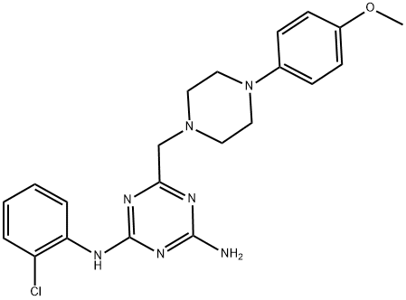 N~2~-(2-CHLOROPHENYL)-6-{[4-(4-METHOXYPHENYL)-1-PIPERAZINYL]METHYL}-1,3,5-TRIAZINE-2,4-DIAMINE 结构式